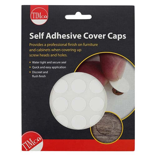 TIMCO Screws TIMCO Self-Adhesive Screw Cover Caps White Matt - 13mm