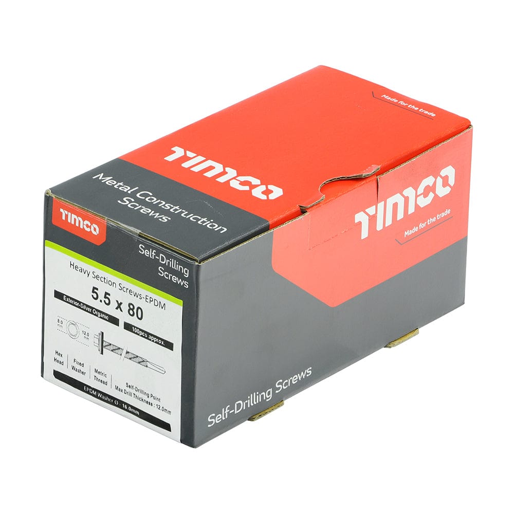 Timcob Timco Self-Drilling Heavy Section Screws Exterior Silver With Epdm Was