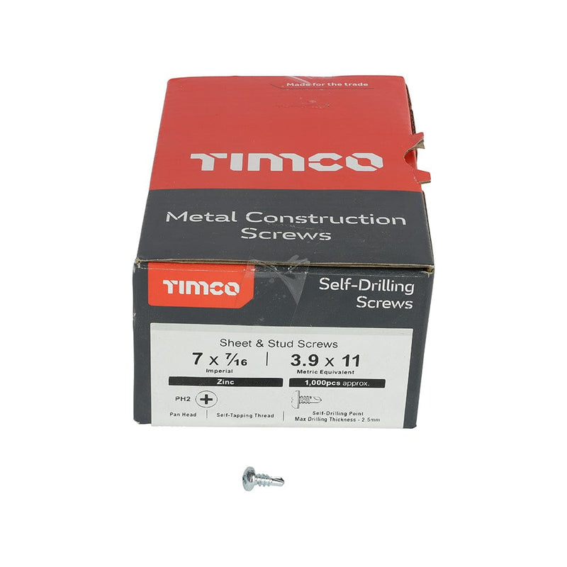 TIMCO Screws TIMCO Self-Drilling Metal Framing Pan Head Silver Screws