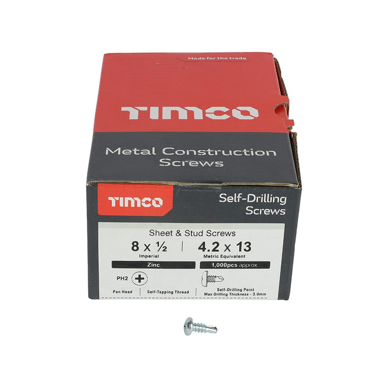 TIMCO Screws TIMCO Self-Drilling Metal Framing Pan Head Silver Screws