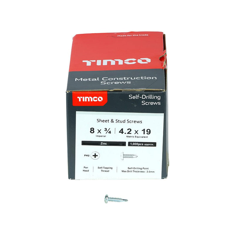 TIMCO Screws TIMCO Self-Drilling Metal Framing Pan Head Silver Screws