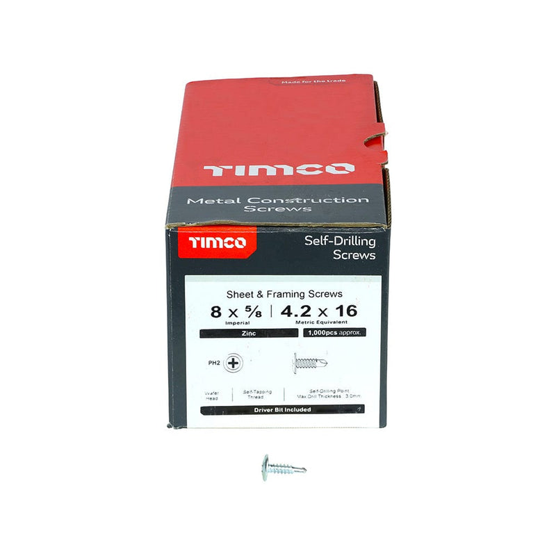 TIMCO Screws TIMCO Self-Drilling Wafer Head Silver Screws