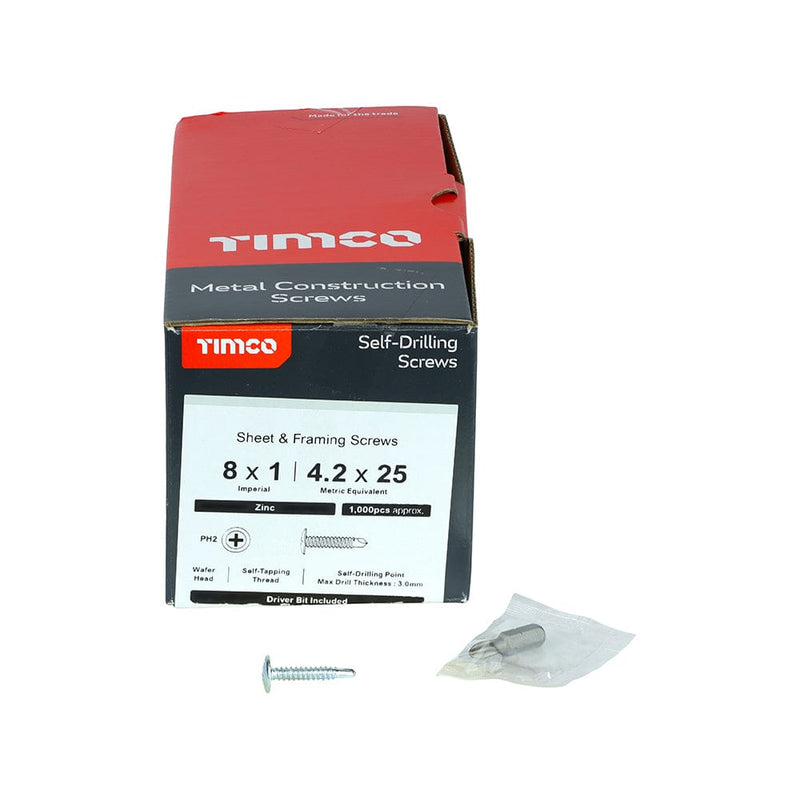 TIMCO Screws TIMCO Self-Drilling Wafer Head Silver Screws