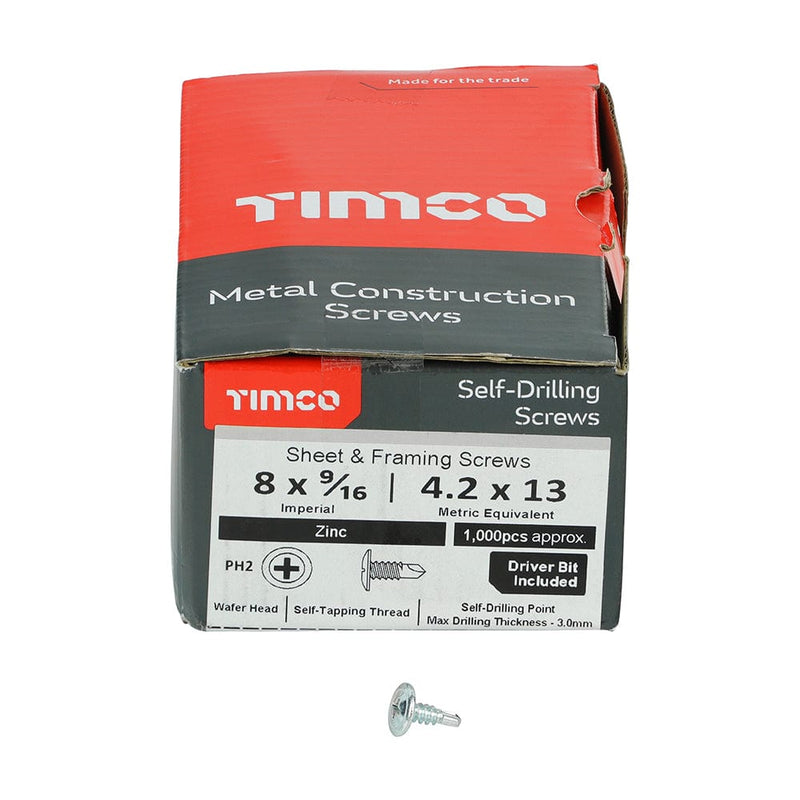 TIMCO Screws TIMCO Self-Drilling Wafer Head Silver Screws