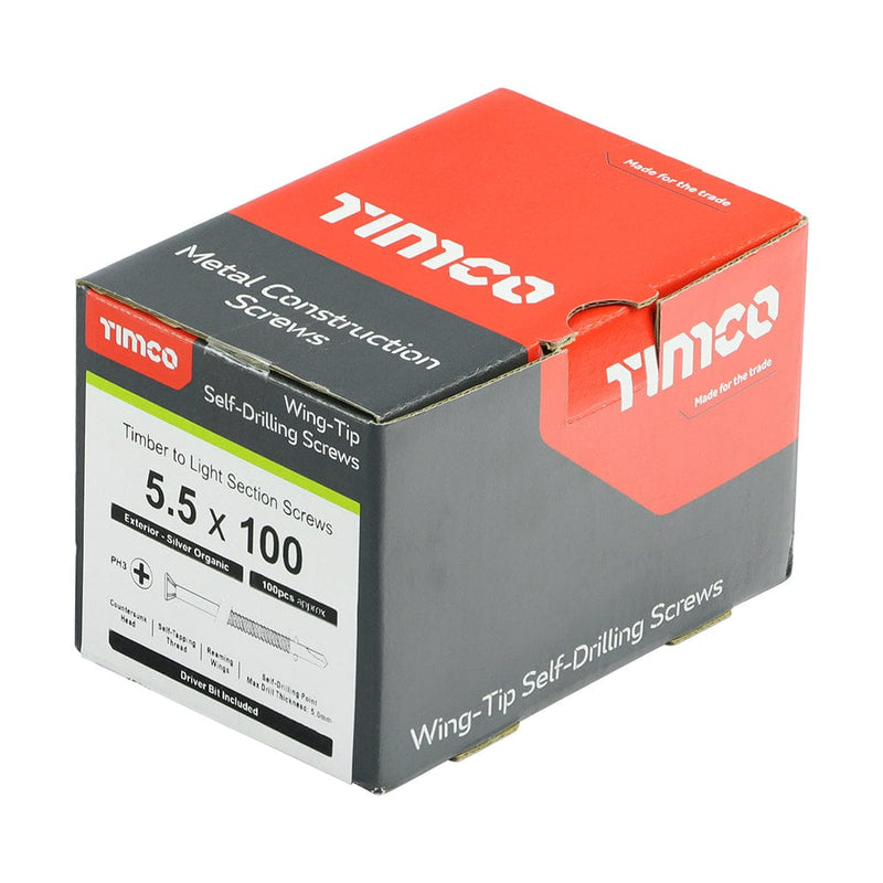 TIMCO Screws TIMCO Self-Drilling Wing-Tip Steel to Timber Light Section Exterior Silver Screws