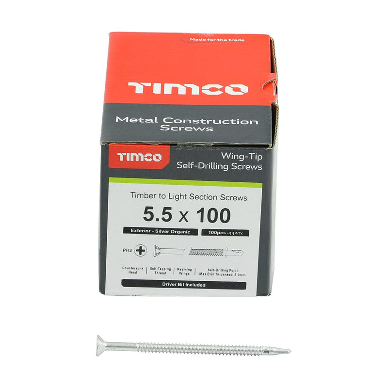 TIMCO Screws TIMCO Self-Drilling Wing-Tip Steel to Timber Light Section Exterior Silver Screws