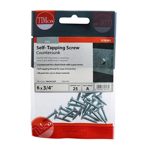 TIMCO Screws TIMCO Self-Tapping Countersunk Silver Screws