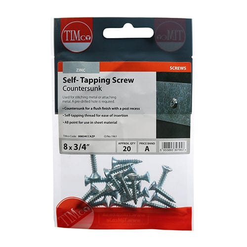 TIMCO Screws TIMCO Self-Tapping Countersunk Silver Screws