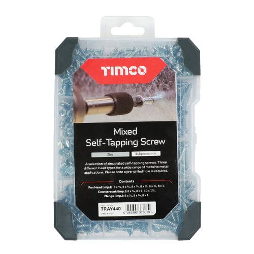 TIMCO Screws TIMCO Self-Tapping Silver Screws Mixed Tray - 475pcs
