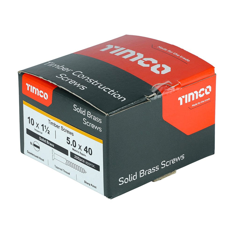 TIMCO Screws TIMCO Solid Brass Countersunk Woodscrews