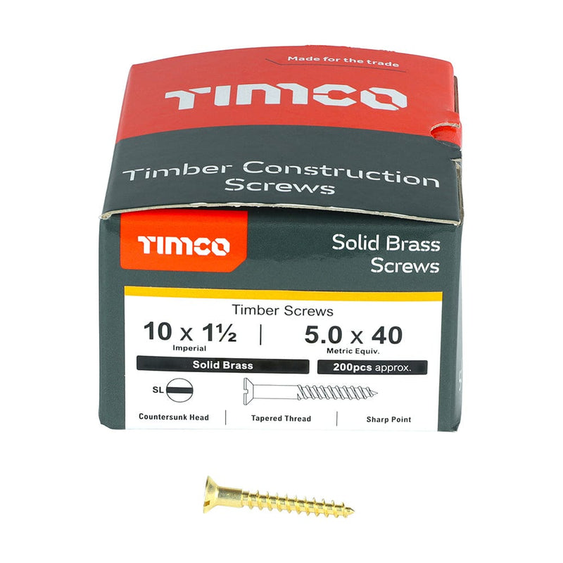 TIMCO Screws TIMCO Solid Brass Countersunk Woodscrews