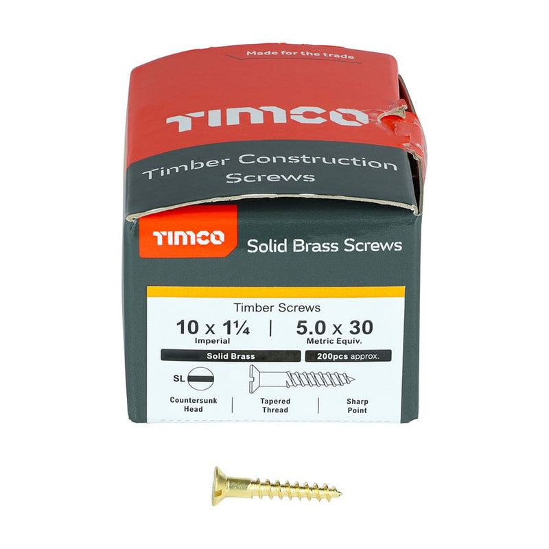 TIMCO Screws TIMCO Solid Brass Countersunk Woodscrews