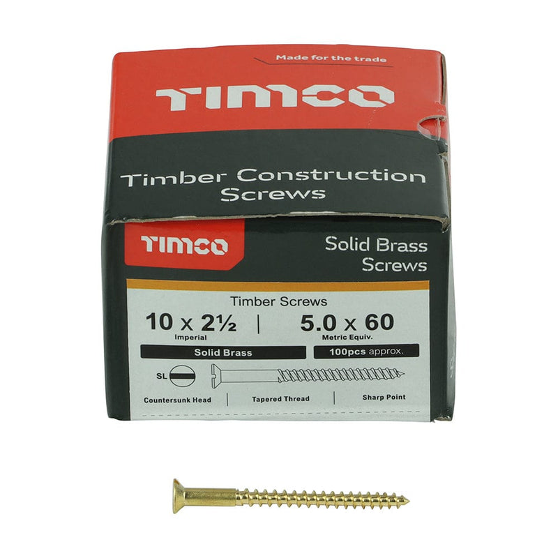 TIMCO Screws TIMCO Solid Brass Countersunk Woodscrews