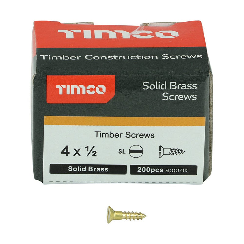 TIMCO Screws TIMCO Solid Brass Countersunk Woodscrews