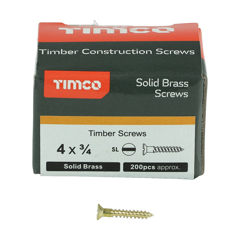 TIMCO Screws TIMCO Solid Brass Countersunk Woodscrews