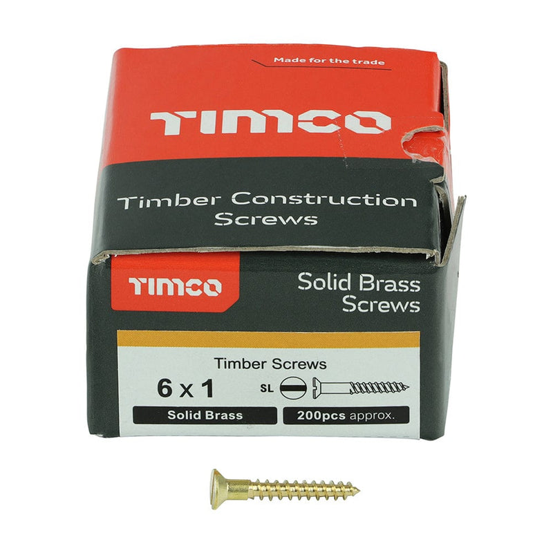 TIMCO Screws TIMCO Solid Brass Countersunk Woodscrews