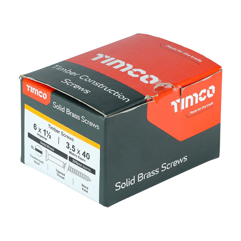 TIMCO Screws TIMCO Solid Brass Countersunk Woodscrews