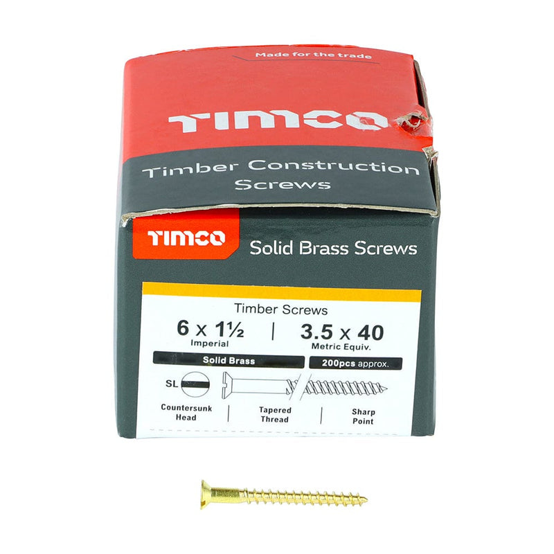 TIMCO Screws TIMCO Solid Brass Countersunk Woodscrews