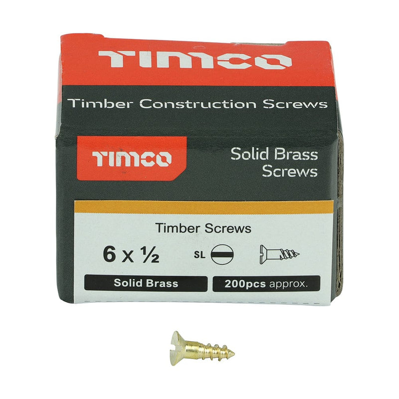 TIMCO Screws TIMCO Solid Brass Countersunk Woodscrews