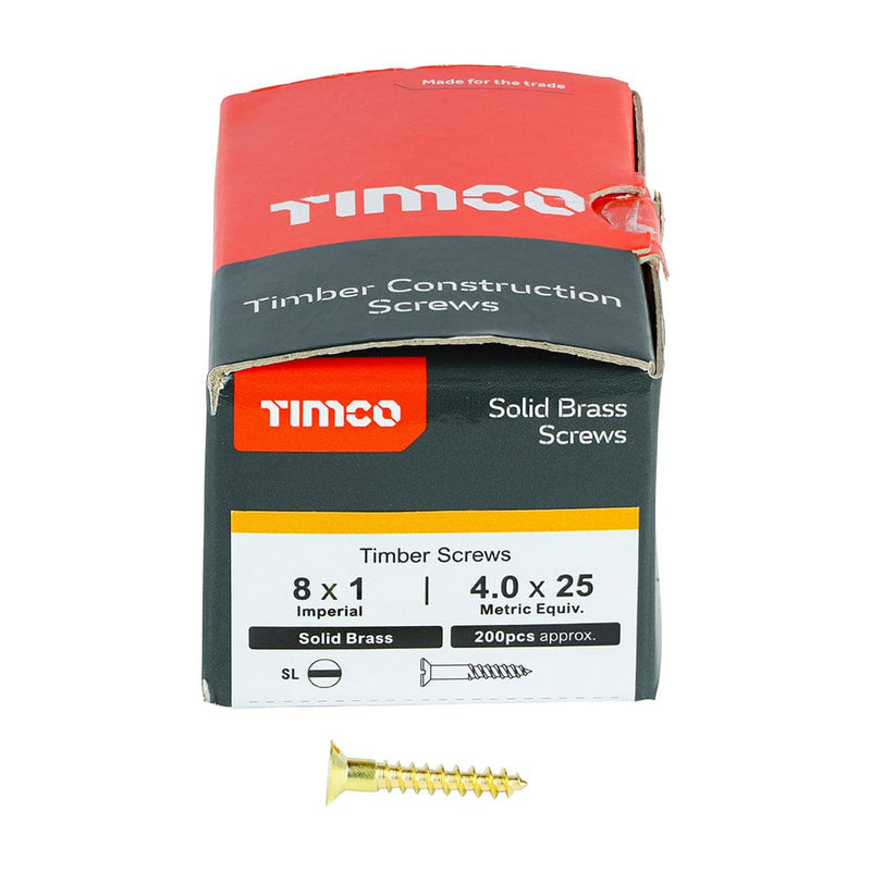 TIMCO Screws TIMCO Solid Brass Countersunk Woodscrews