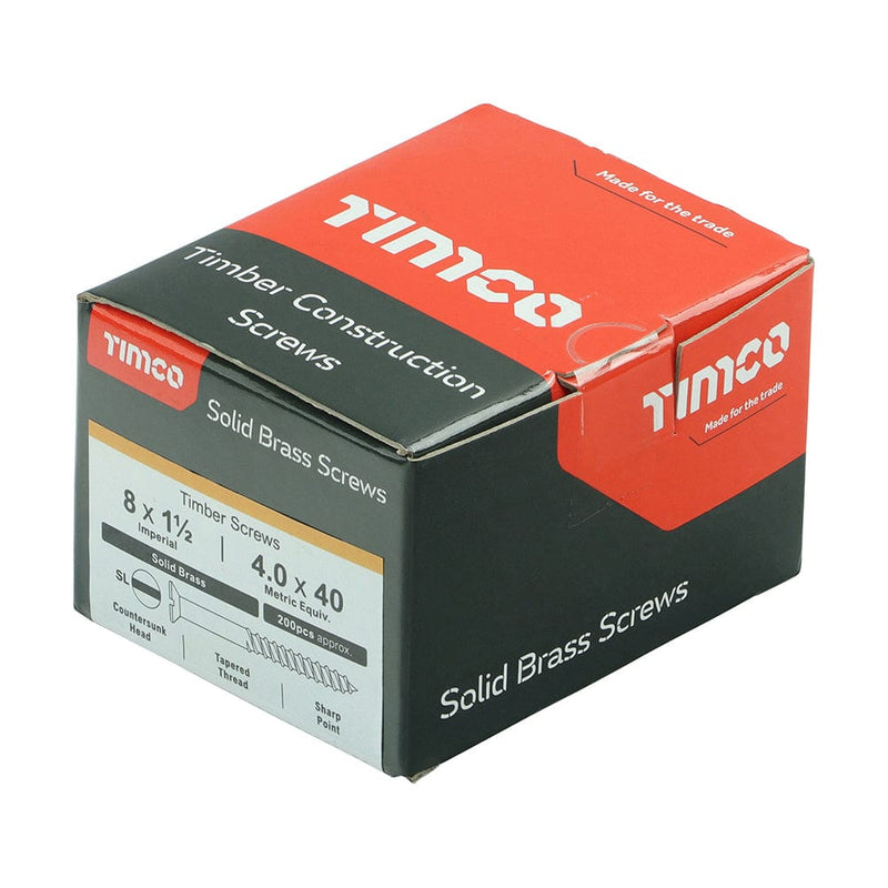 TIMCO Screws TIMCO Solid Brass Countersunk Woodscrews