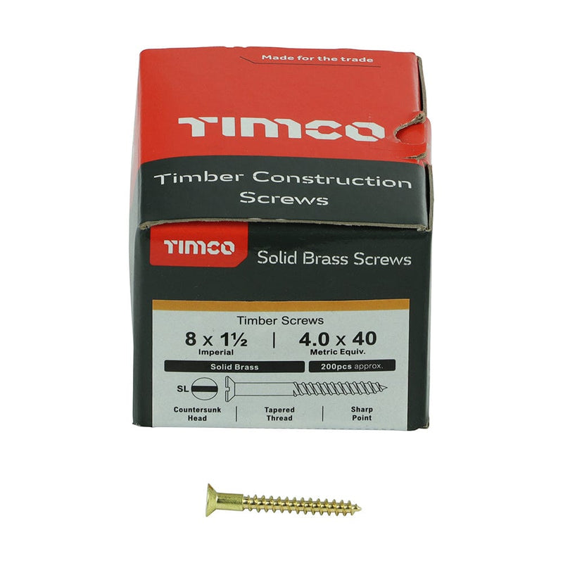 TIMCO Screws TIMCO Solid Brass Countersunk Woodscrews