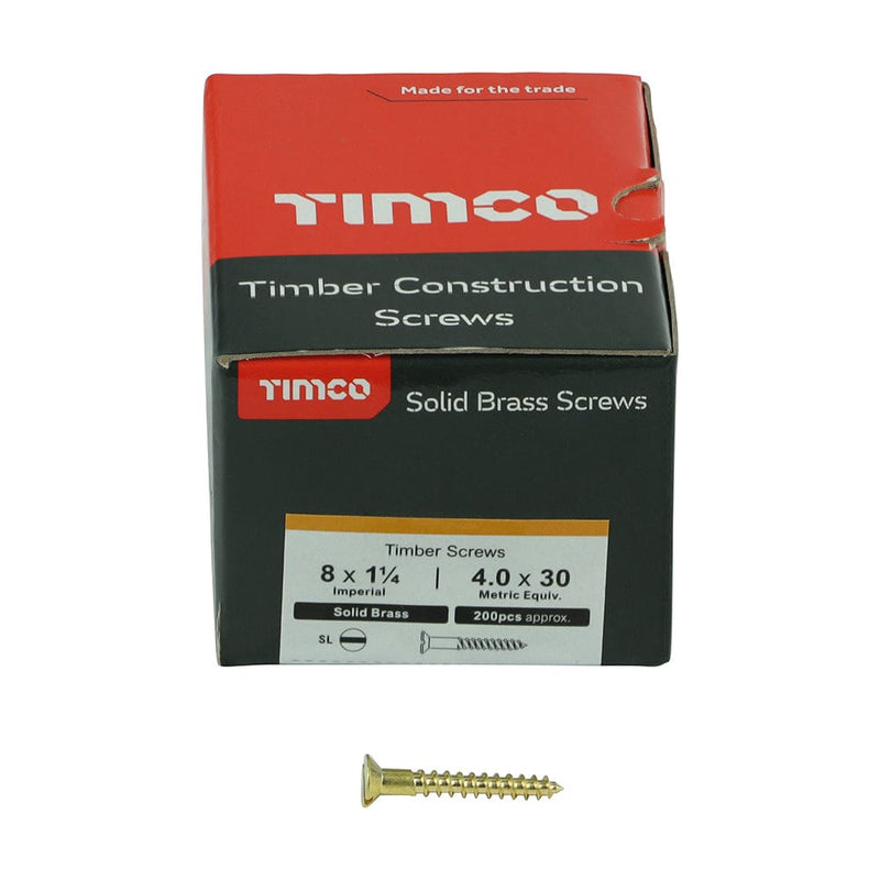 TIMCO Screws TIMCO Solid Brass Countersunk Woodscrews