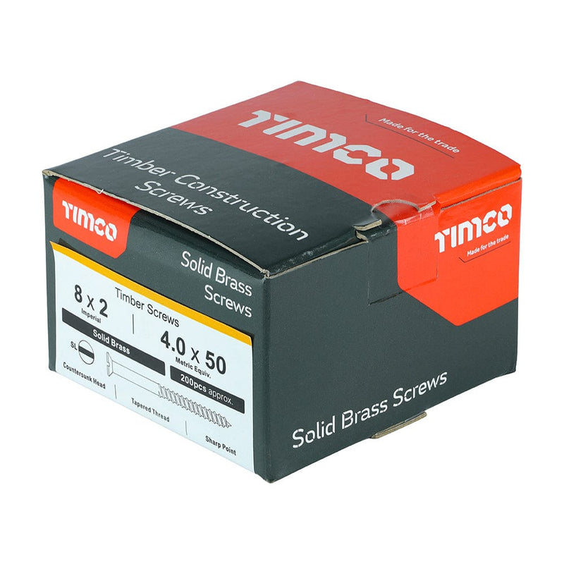 TIMCO Screws TIMCO Solid Brass Countersunk Woodscrews