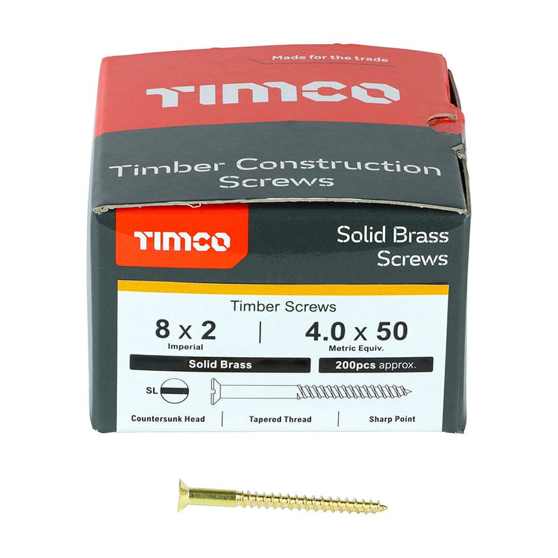 TIMCO Screws TIMCO Solid Brass Countersunk Woodscrews