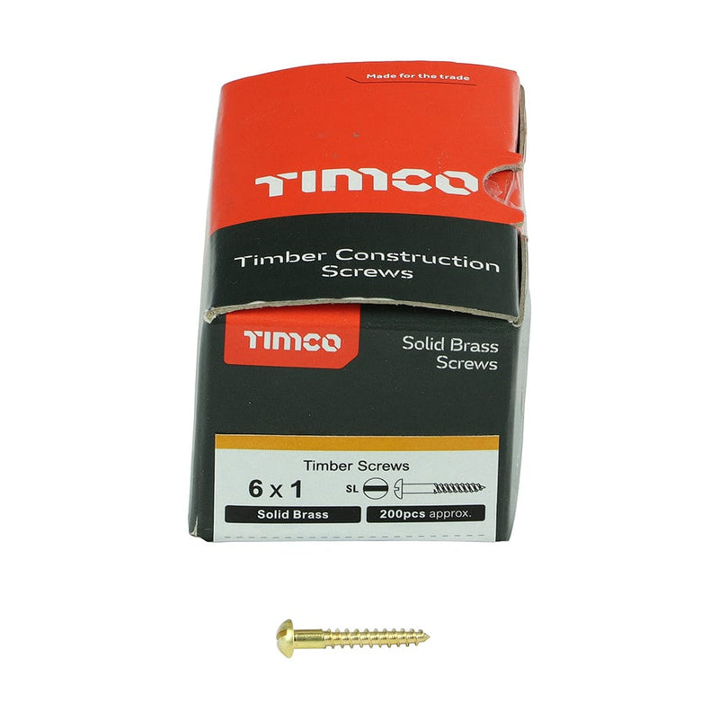 TIMCO Screws TIMCO Solid Brass Round Head Woodscrews