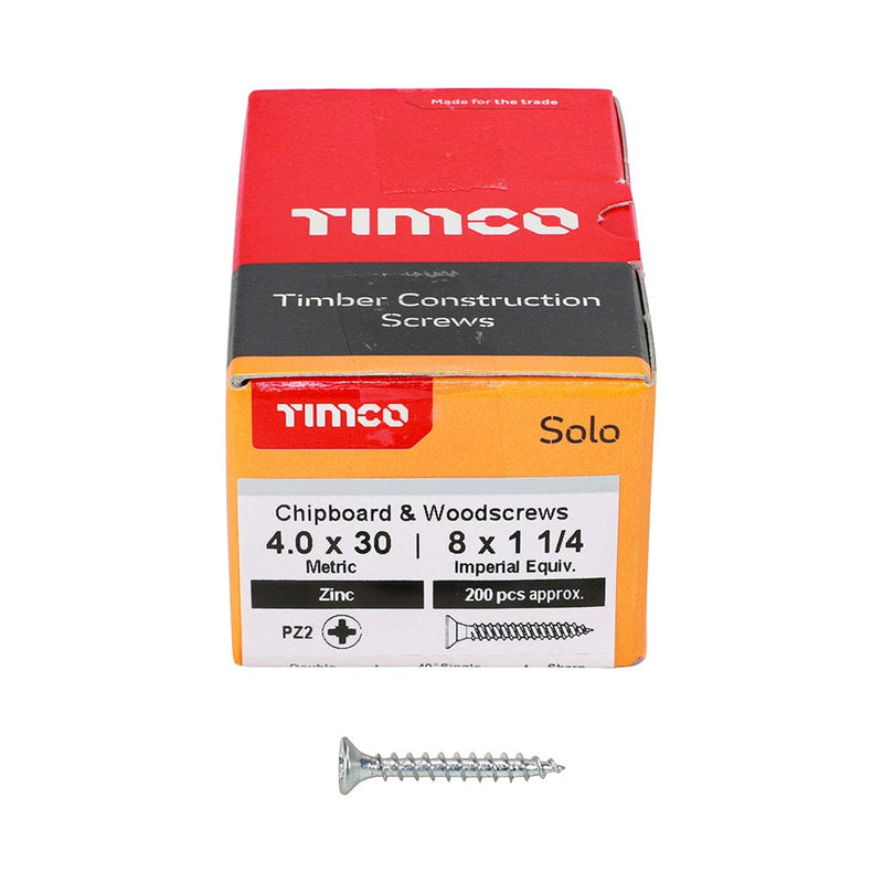 TIMCO Screws TIMCO Solo Countersunk Silver Woodscrews