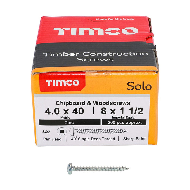 TIMCO Screws TIMCO Solo Pan Head Silver Woodscrews