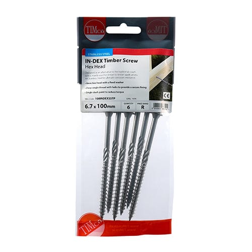 TIMCO Screws TIMCO Timber Screws Hex Flange Head A4 Stainless Steel