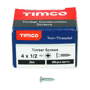 TIMCO Screws TIMCO Twin-Threaded Countersunk Silver Woodscrews