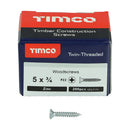 TIMCO Screws TIMCO Twin-Threaded Countersunk Silver Woodscrews