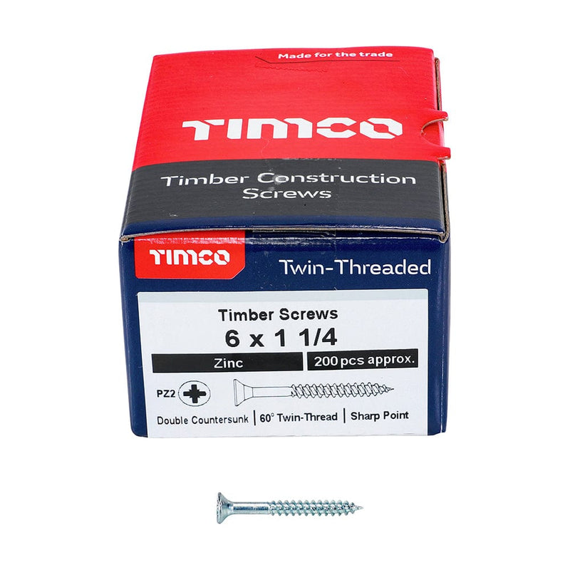 TIMCO Screws TIMCO Twin-Threaded Countersunk Silver Woodscrews