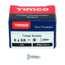 TIMCO Screws TIMCO Twin-Threaded Countersunk Silver Woodscrews