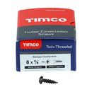 TIMCO Screws TIMCO Twin-Threaded Round Head Black Woodscrews