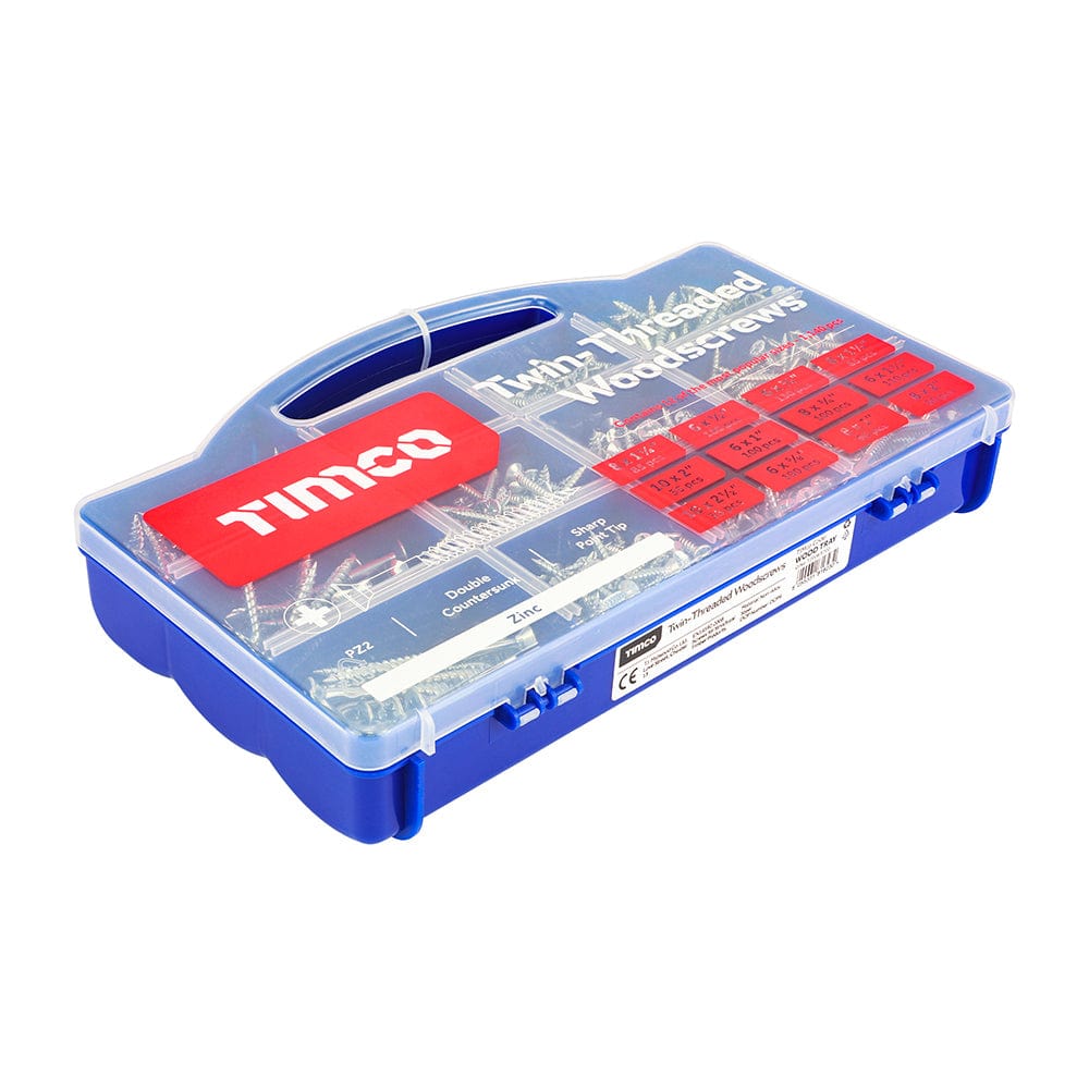 Timco Twin Woodscrew Mixed Tray - Pack of 1140