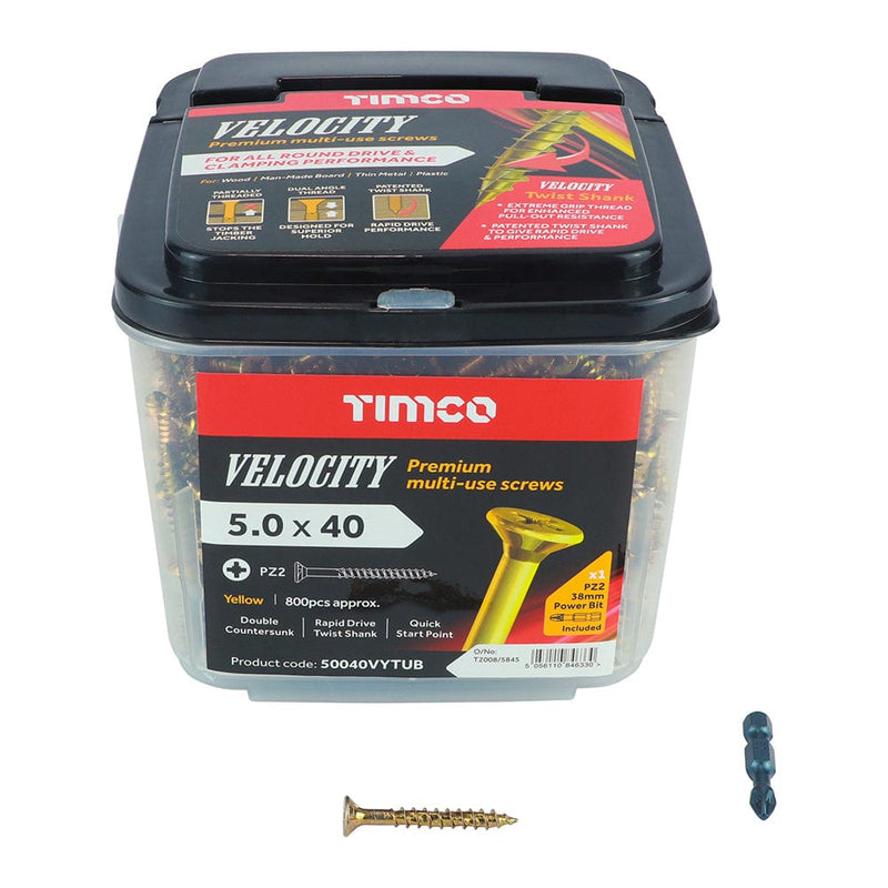 TIMCO Screws TIMCO Velocity Premium Multi-Use Countersunk Gold Woodscrews
