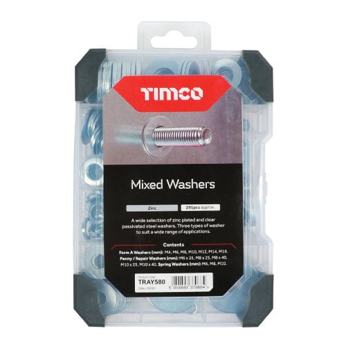 TIMCO Screws TIMCO Washers Zinc Mixed Tray - 291pcs