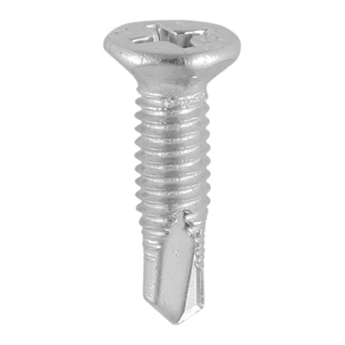 TIMCO Screws TIMCO Window Fabrication Screws Countersunk Facet PH Metric Thread Self-Drilling Point Martensitic Stainless Steel & Silver Organic - M4 x 16