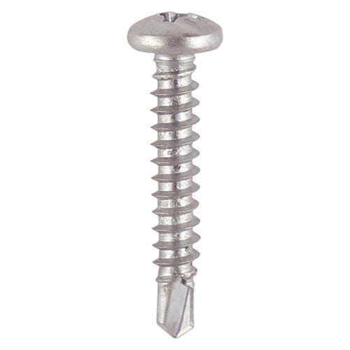 TIMCO Screws TIMCO Window Fabrication Screws Pan PH Self-Tapping Self-Drilling Point Martensitic Stainless Steel & Silver Organic