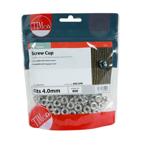 TIMCO Screws To fit 8 Gauge Screws / 800 / TIMbag TIMCO Screw Cups Nickel