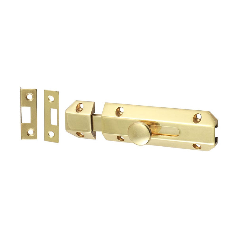 TIMCO Security & Ironmongery 100 x 35mm TIMCO Architectural Flat Section Bolt Polished Brass