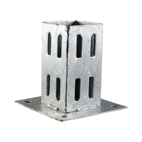 TIMCO Security & Ironmongery 100mm TIMCO Bolt Down Post Support Quick Fit Hot Dipped Galvanised