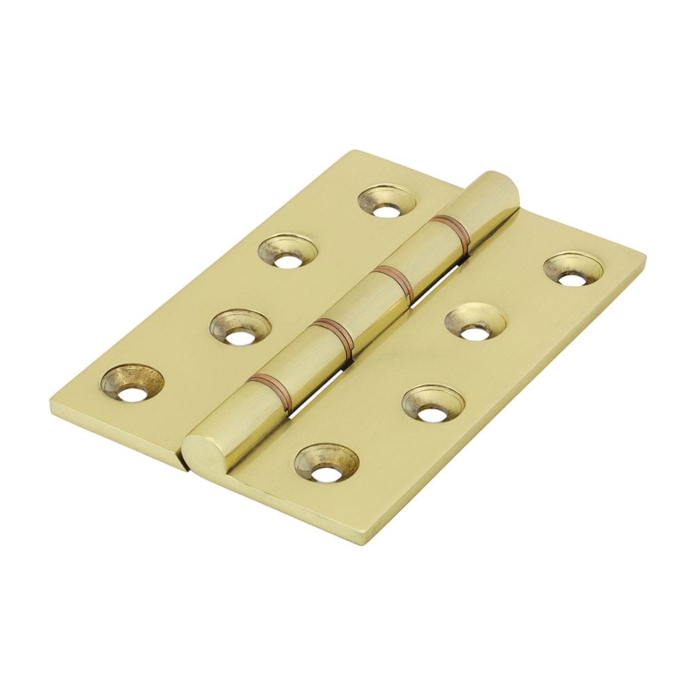 Timco Double Phosphor Bronze Washered Brass Hinges Polished Brass - Pack Qty - 2 Pcs