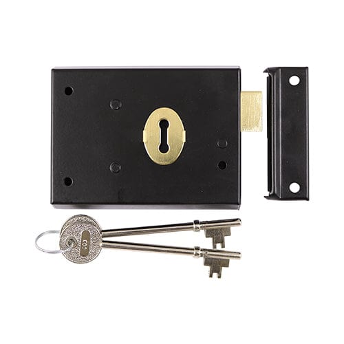 TIMCO Security & Ironmongery 106 x 74mm / TIMbag TIMCO Rim Deadlock Black - 106 x 74mm