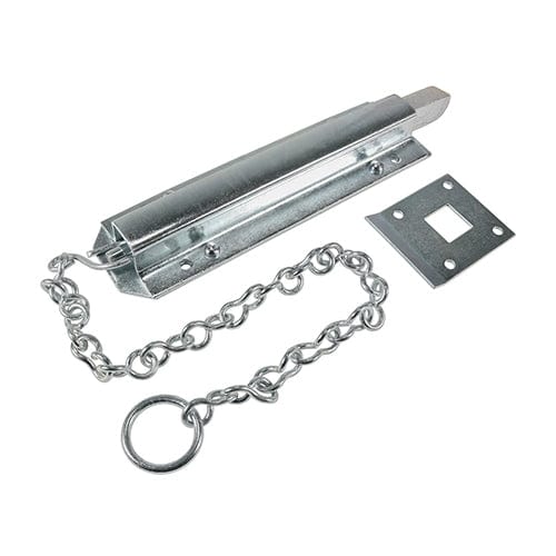 TIMCO Security & Ironmongery 18" / Plain Bag TIMCO Spring Chain Bolt Silver