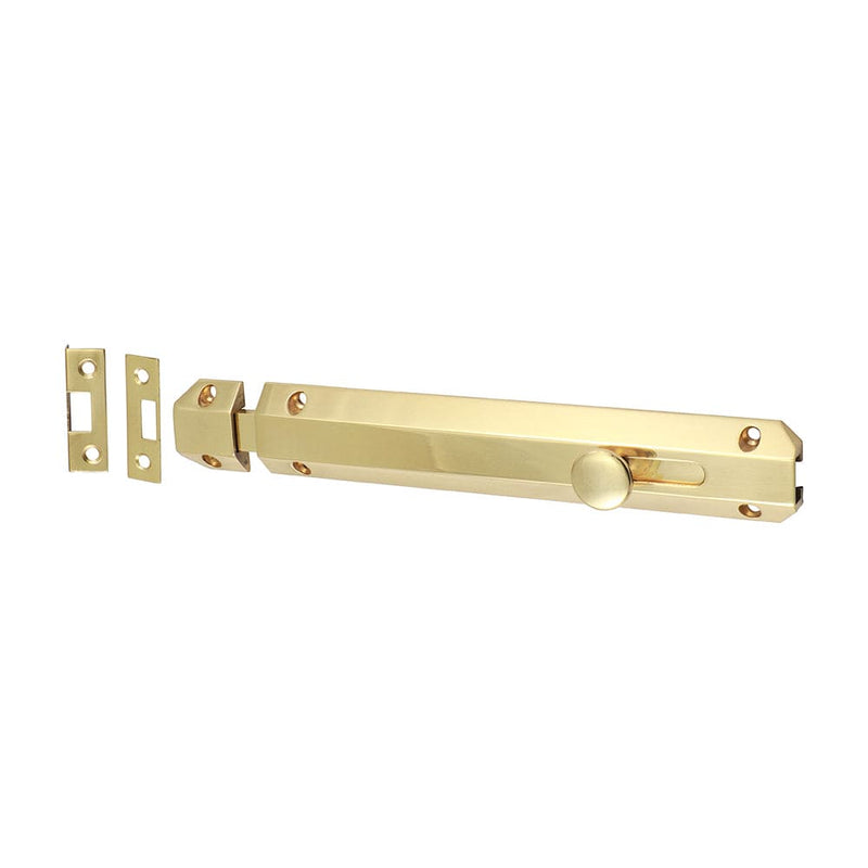 TIMCO Security & Ironmongery 210 x 35mm TIMCO Architectural Flat Section Bolt Polished Brass